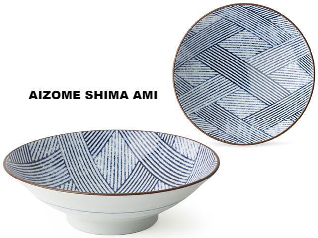 9.75" Blue on White Design Serving Bowl