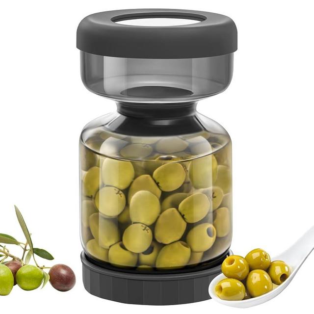 WhiteRhino Pickle Jar with Strainer Flip,34oz Pickle Container with Double Leak Proof,Glass Pickle Juice Separator Jar Flip Pickle and Olive Hourglass Jar Pickle Flip Jar for Capers,Jalapeno,Gherkins