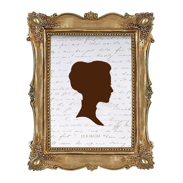 AELS 5x7 Inch Vintage Picture Frame, Elegant Antique Photo Frames with Glass Front, Photo Display, Tabletop Wall Hanging, Gift Ideas, Retro Gold