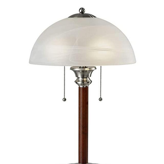 Adesso 4050-15 Lexington 22.5" Table Lamp – Lighting Fixture with Walnut Wood Body, Smart Switch Compatible Lamp. Home Improvement Equipment