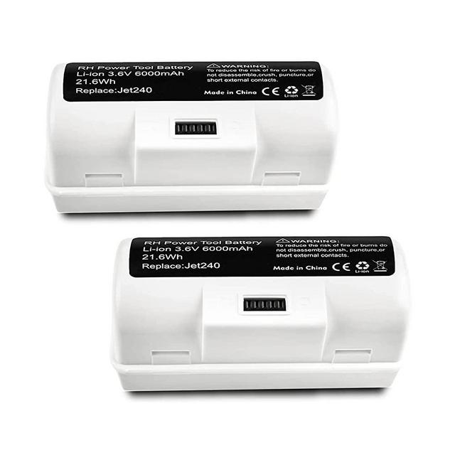 Bonacell 2 Pack 3.6V 6000mAh High Capacity Lithium-ion Replacement Battery for Braava Jet 240 Floor Mopping Robots
