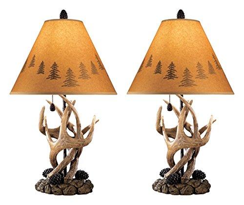 Signature Design by Ashley - Derek Antler Table Lamp - Mountain Style Shades - Rustic