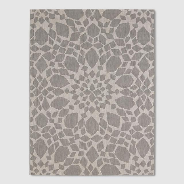 6' x 9' Medallion Outdoor Rug Gray - Threshold™
