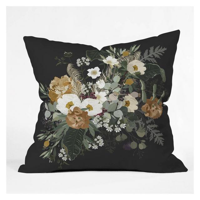 Iveta Abolina Paloma Night Square Throw Pillow Black - Deny Designs