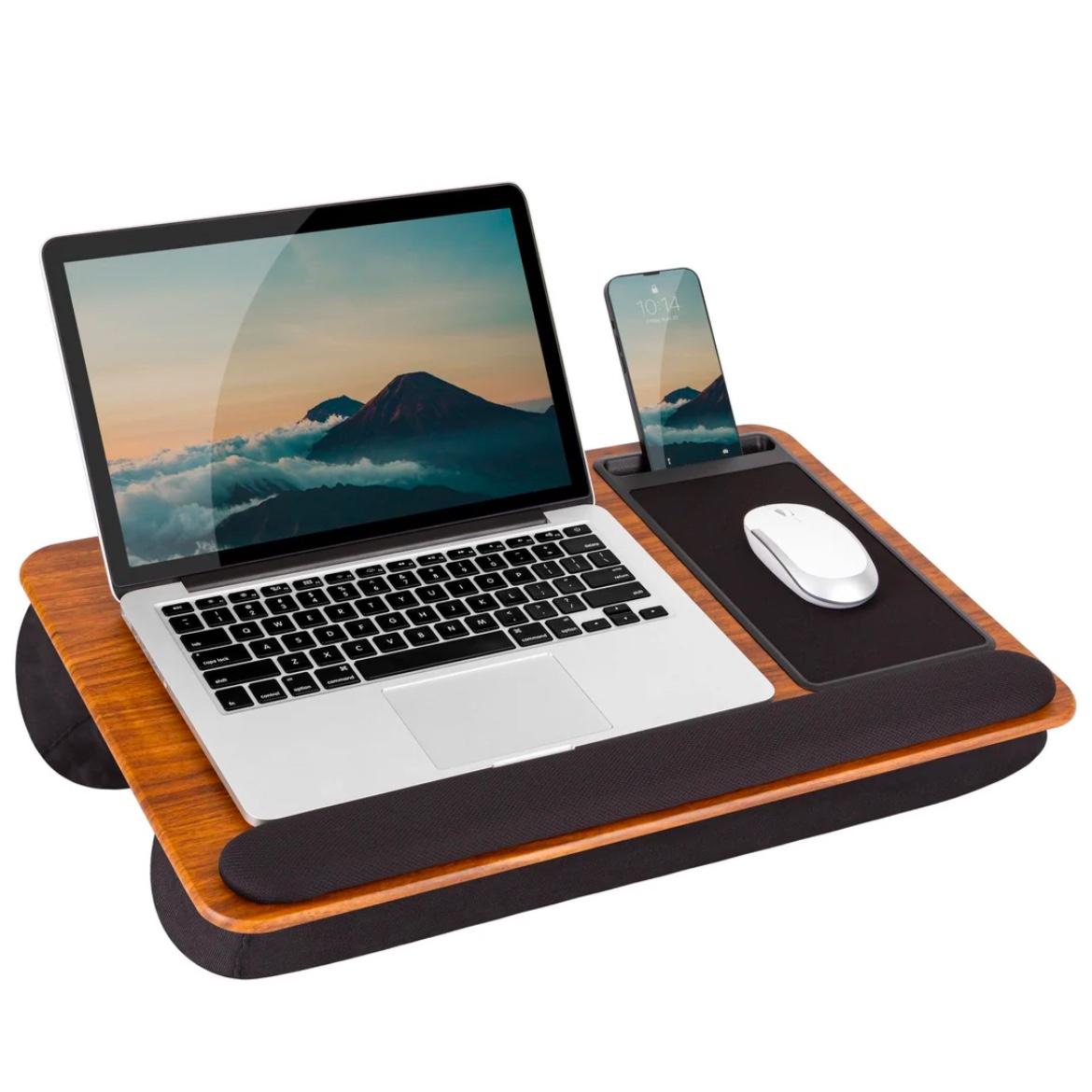 LAPGEAR Home Office Lap Desk with Device Ledge, Mouse Pad, and Phone Holder