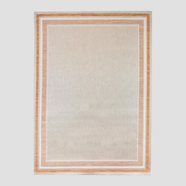 7' x 10' Tonal Border Outdoor Rug Terracotta - Threshold™
