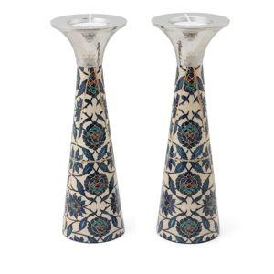 Yair Emanuel Large Metal Shabbat Candlesticks