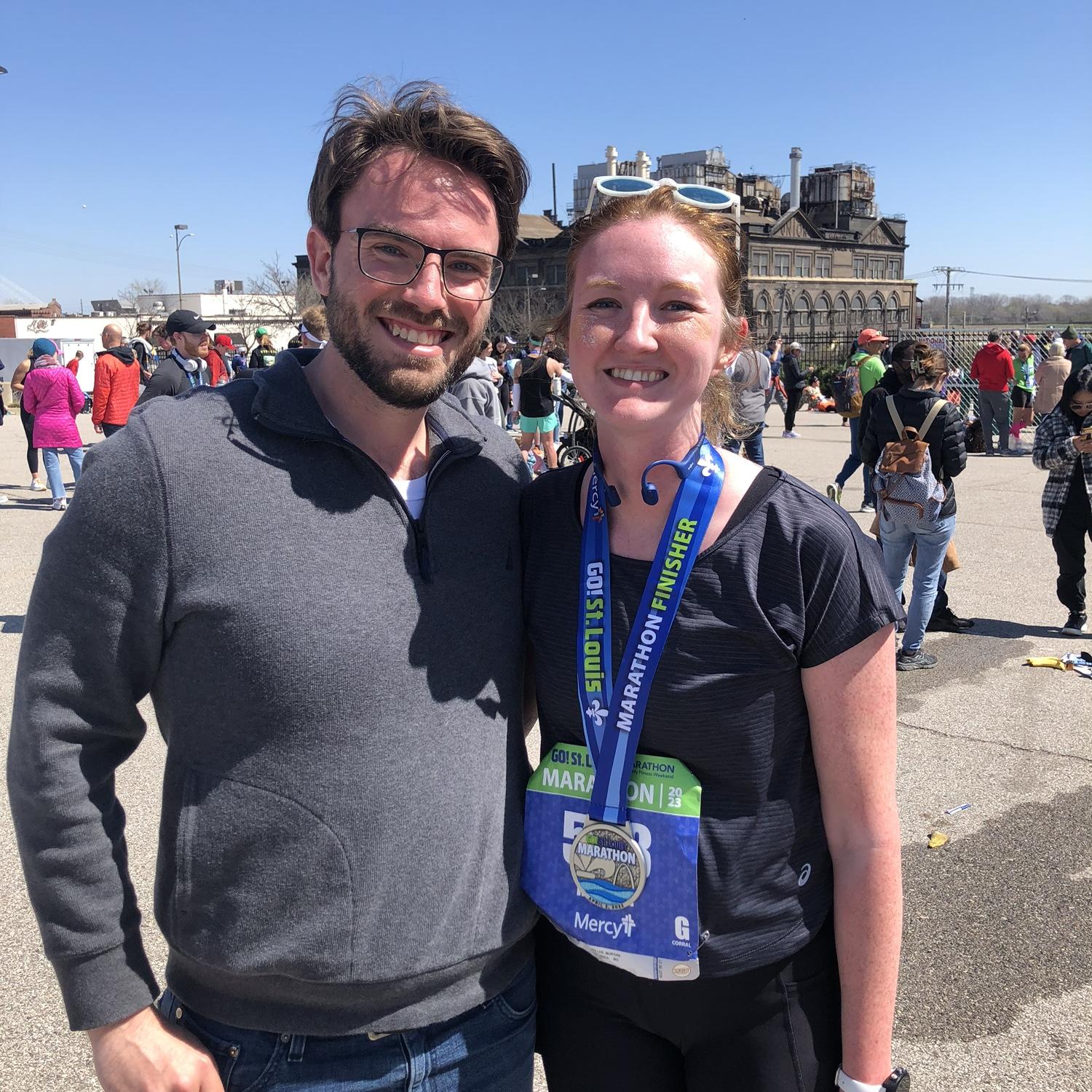 Our first photo together! Morgan ran a marathon and Kyle spent all morning with Morgan’s mom and dad after only a few weeks of knowing Morgan. Major brownie points!