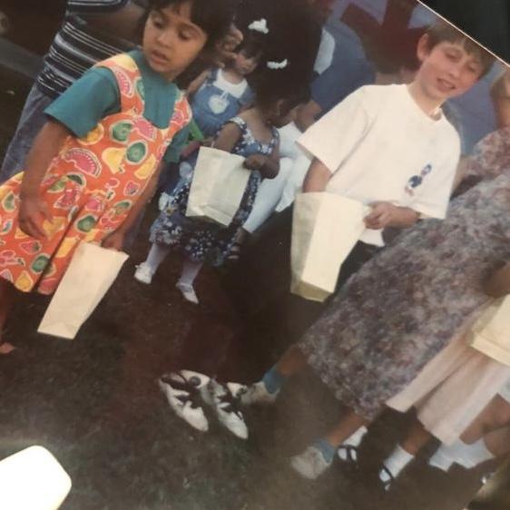The "Red Thread of Fate" is a belief that some relationships are predestined. This picture is from sometime in the late 90's. Jose in white & Mely in the orange. Fate brought us back together.