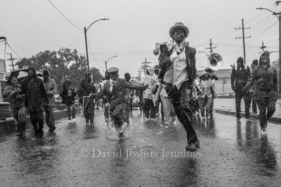 Dancing Through the Rain - New Orleans 2016 - Fine Art Photograph - Street Photography - Black and White - Fine Art Print