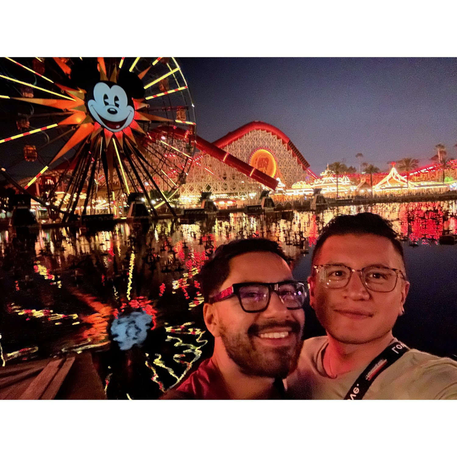 We ended up very soaked after the World of Color show despite Sergio not wanting to get wet at all.