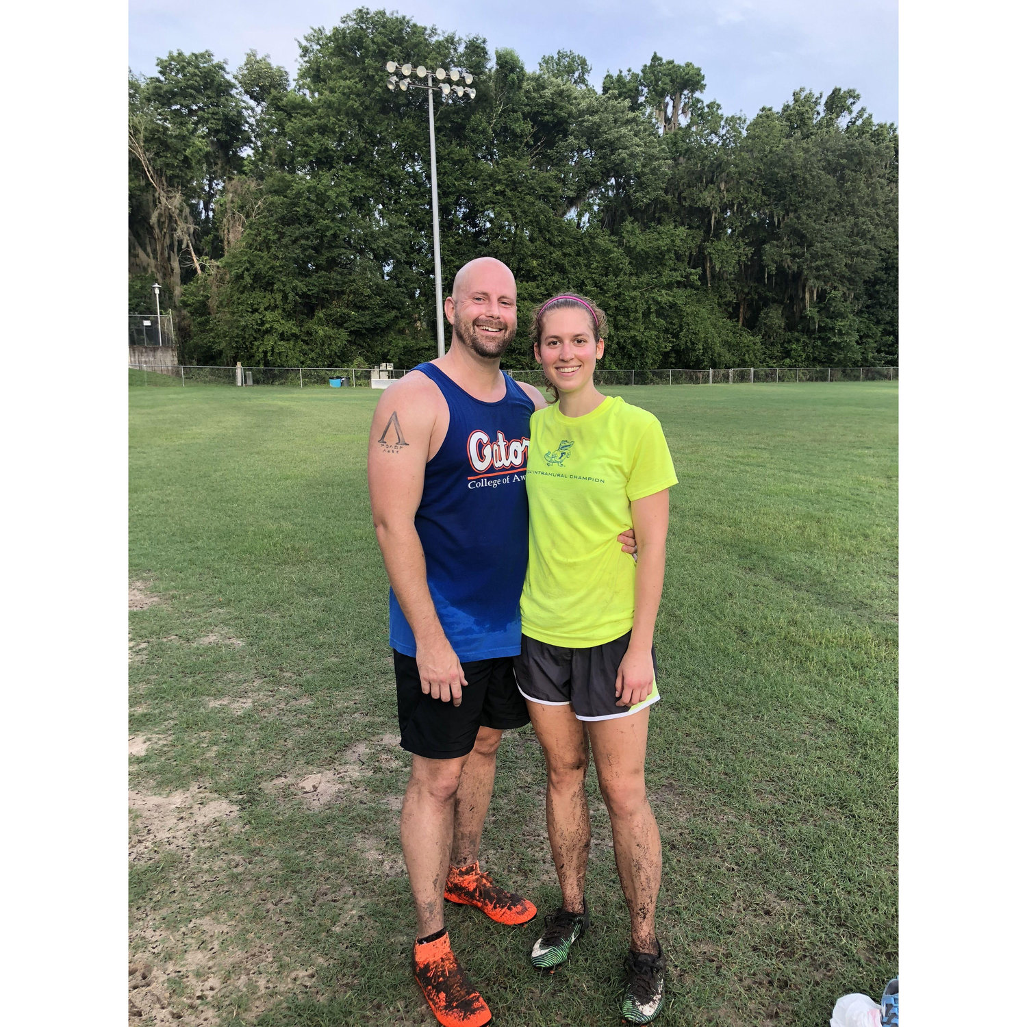 We didn't meet playing ultimate frisbee...but we would have never met if it weren't for the frisbee group!