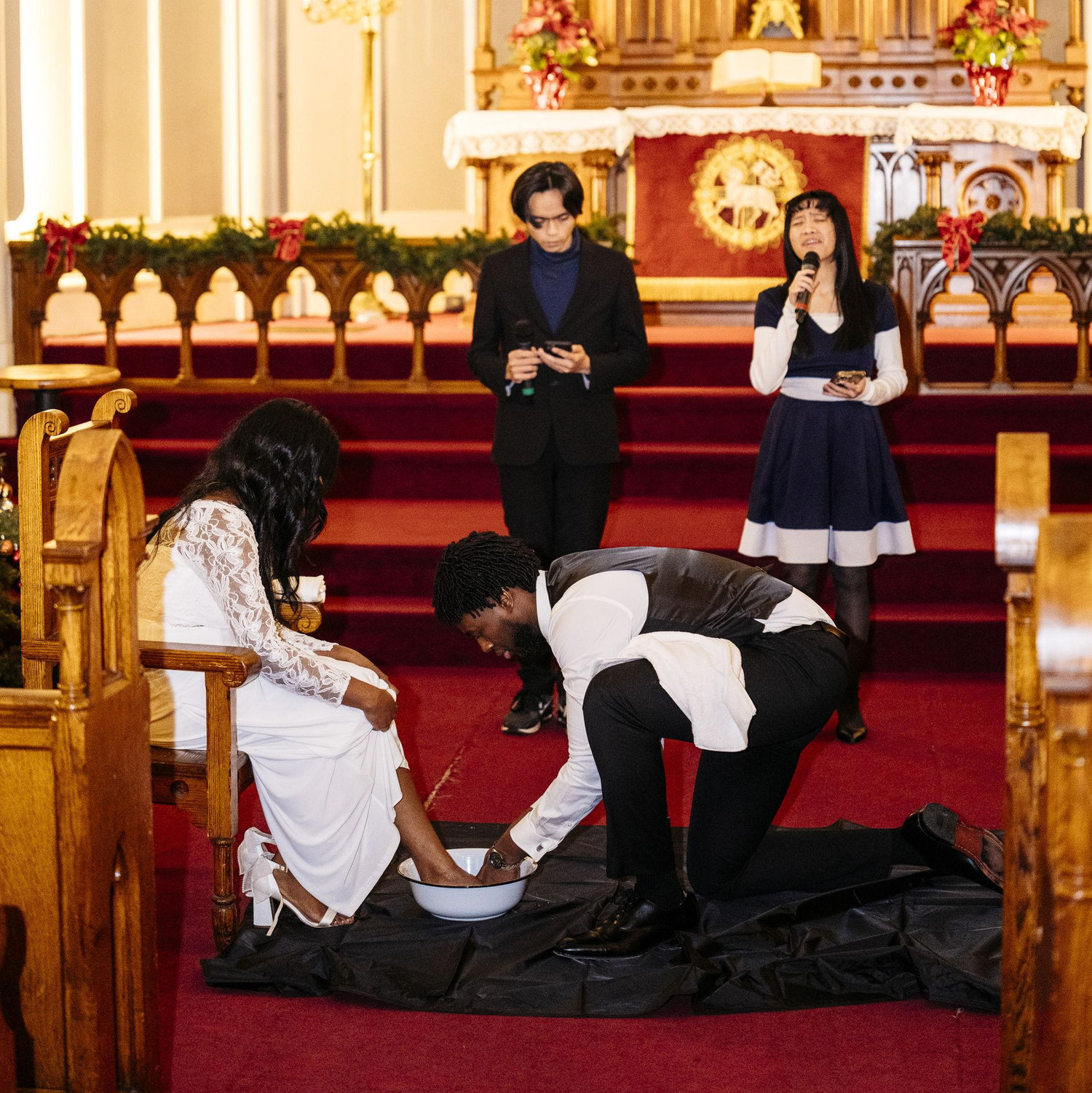 Foot washing ceremony at our civil wedding this year!