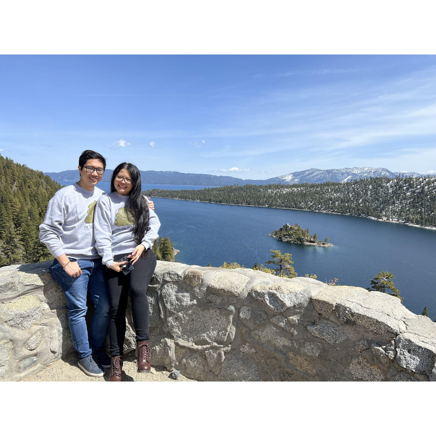 FIRST time in Reno together - visited Lake Tahoe. I did not plan very well... wore boots to hike lol