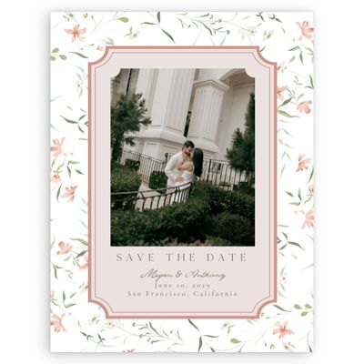 Light Mauve, Pink Wedding Digital Save the Date - Vasara Photo