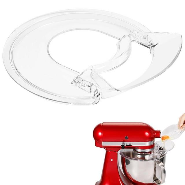 Pouring Shield for KitchenAid 4.5-5 Quart Tilt-Head Stand Mixer (Fits Stainless Steel, Glass, Ceramic Bowls), Splash Guard with Removable Pouring Chute, Dishwasher Safe Mixer Accessories