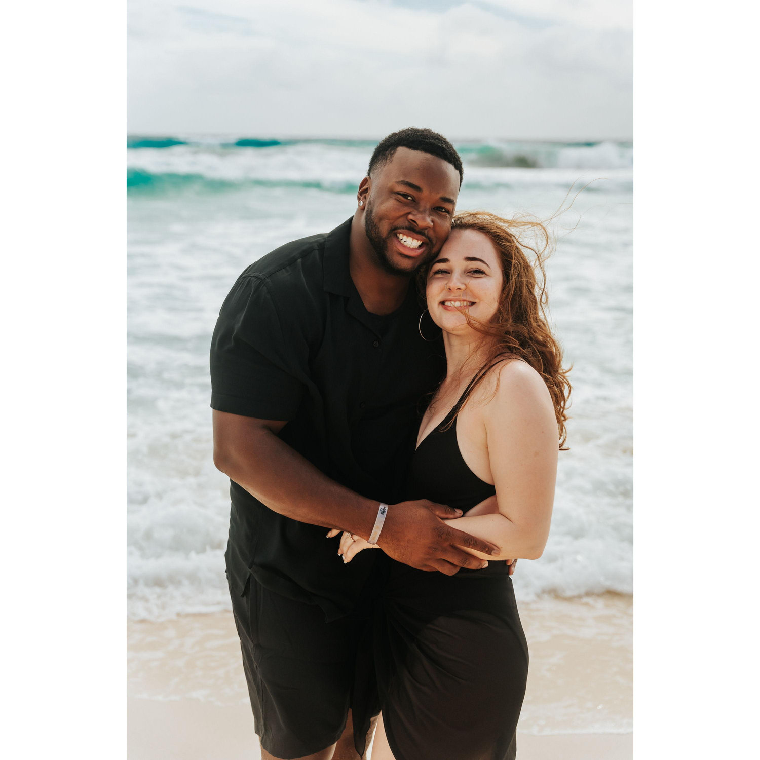 A beach photoshoot before our big day!