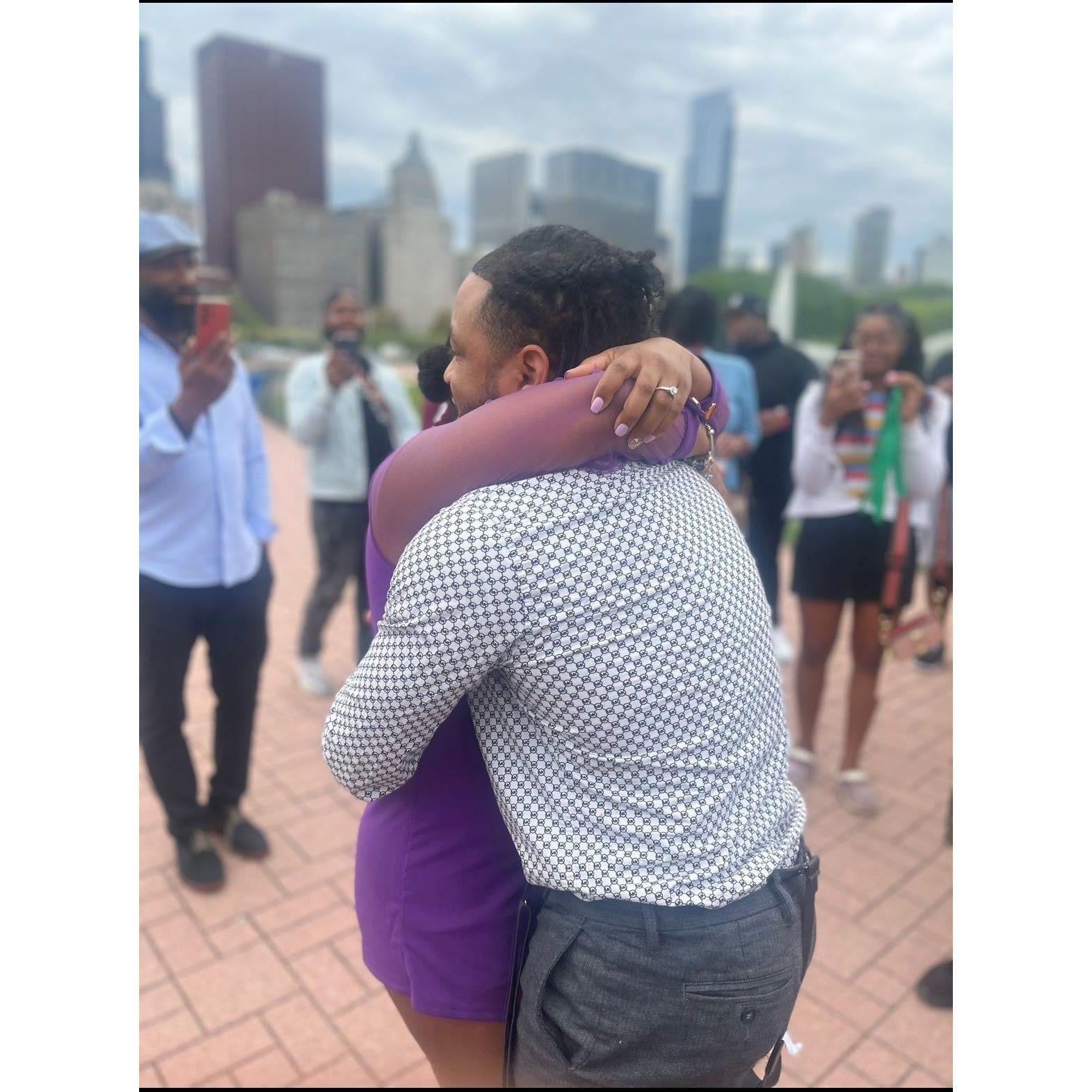 The proposal at Chicago's Buckingham Fountain!