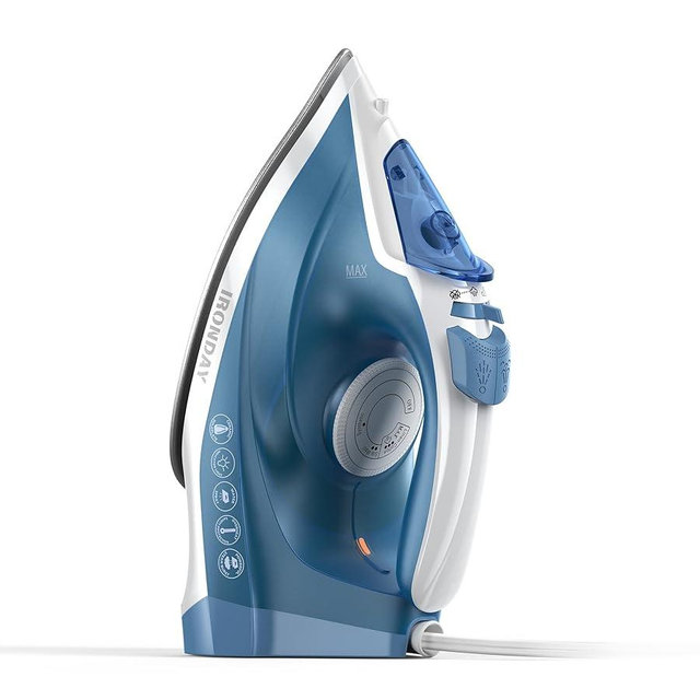 IRONDAY Steam Iron for Clothes with Fast Heating, Ceramic Coating Soleplate, 1200W Powerful Steam, Adjustable Thermostat Dial, Self-Cleaning, 7.03oz Water Tank