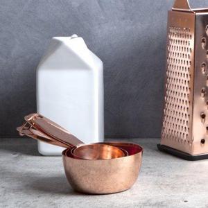 Thyme & Table Copper Plated Stainless Steel Measuring Cups Kitchen Tool Set