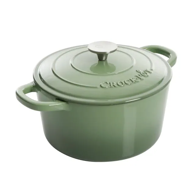 Crock Pot 5Qt Dutch Oven with Lid - Enamel - Cast Iron - Pistachio Green