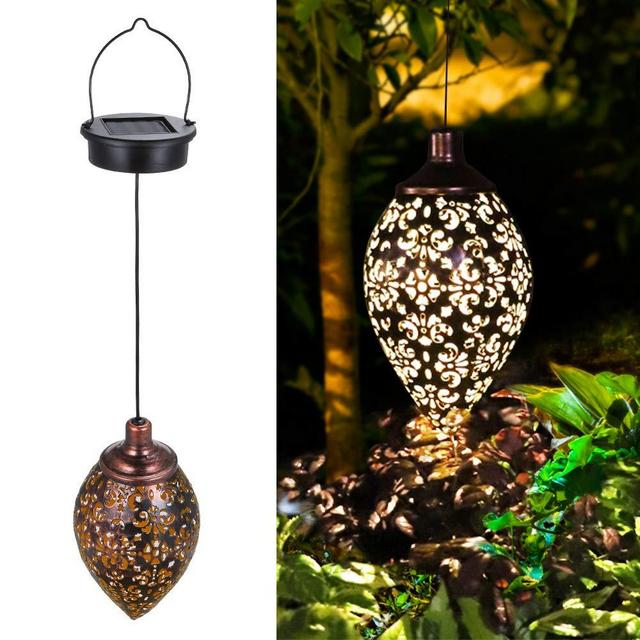 Tomshine Hanging Solar Lights Solar Lantern LED Garden Lights Metal Lamp Waterproof for Outdoor Hanging Decor