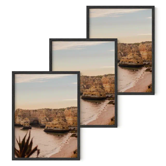 Haus and Hues Set of 3 Picture Frame with Plexiglass Cover, Black Oak, 11x14