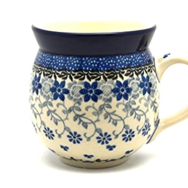 Polish Pottery Mug - 11 oz. Bubble - Silver Lace