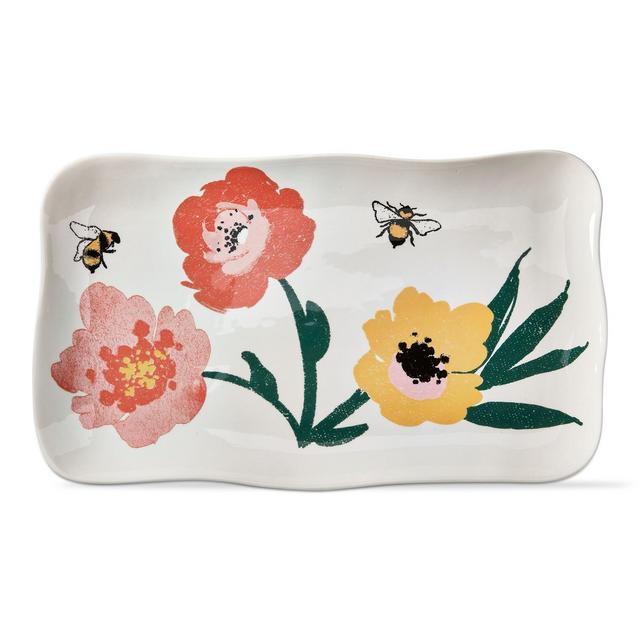 tagltd Bee Blossom Rectangle Platter