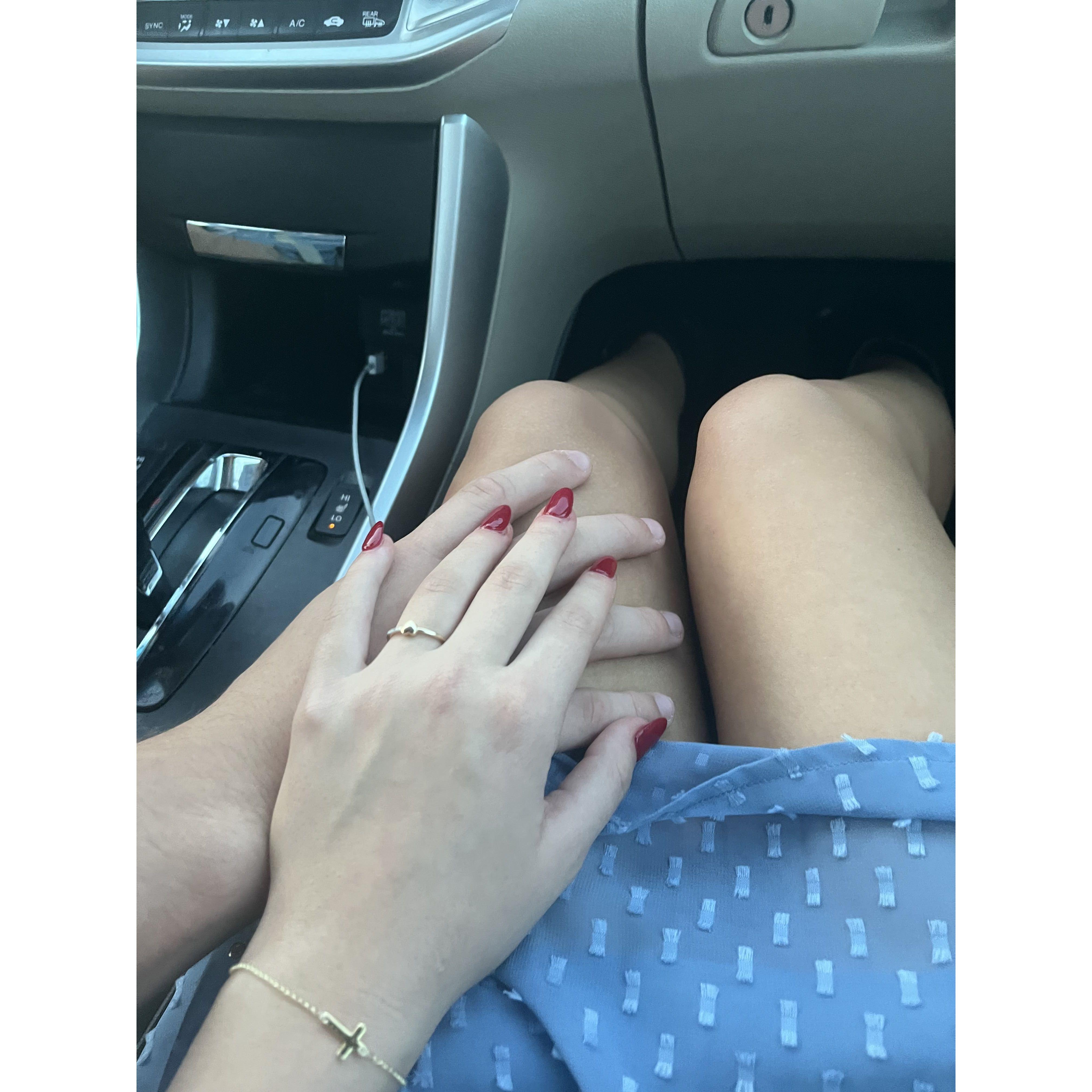 Photo of the promise ring Cole gave Addy on her 19th birthday October 4th, 2023.