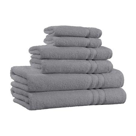 100% Cotton 6-Piece Towel Set - 2 Bath Towels, 2 Hand Towels, and 2 Washcloths - Super Soft, High Quality, High-Absorbent, and Fade-Resistant - 650 GSM - Made in India