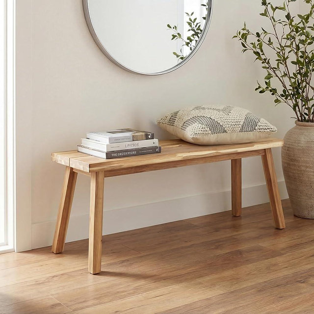 ARROWSTONE Solid Wood Bench for Entryway, Bed Bench, Dining, Plant Stand - Wooden Bench Indoor (47 inches)