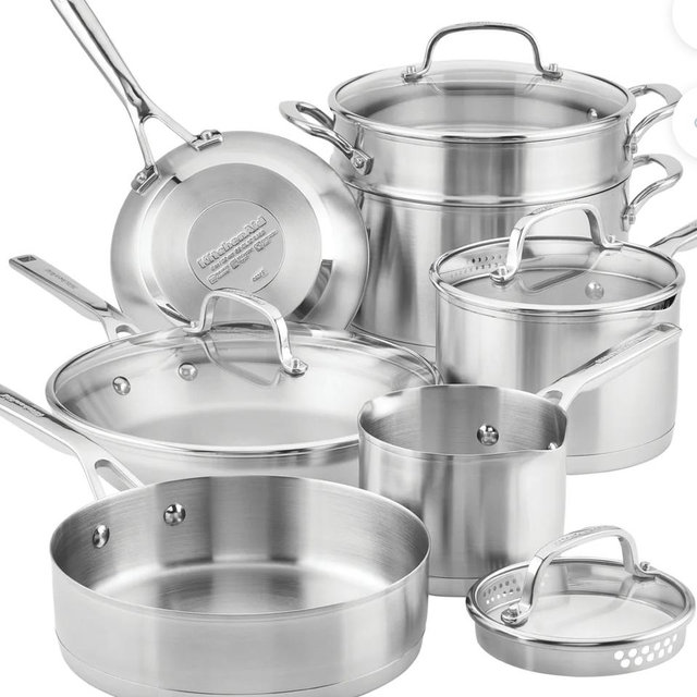 Stainless Steel 3-Ply Base 11-Piece Cookware Set