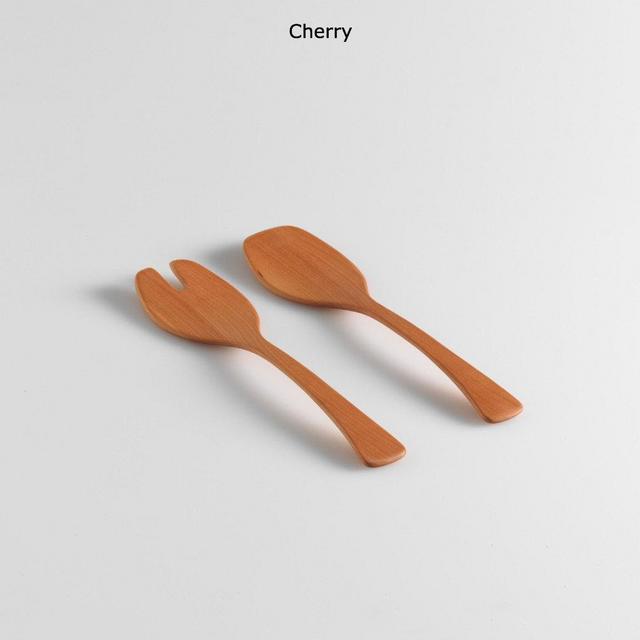 Andrew Pearce Salad Servers in Cherry Wood