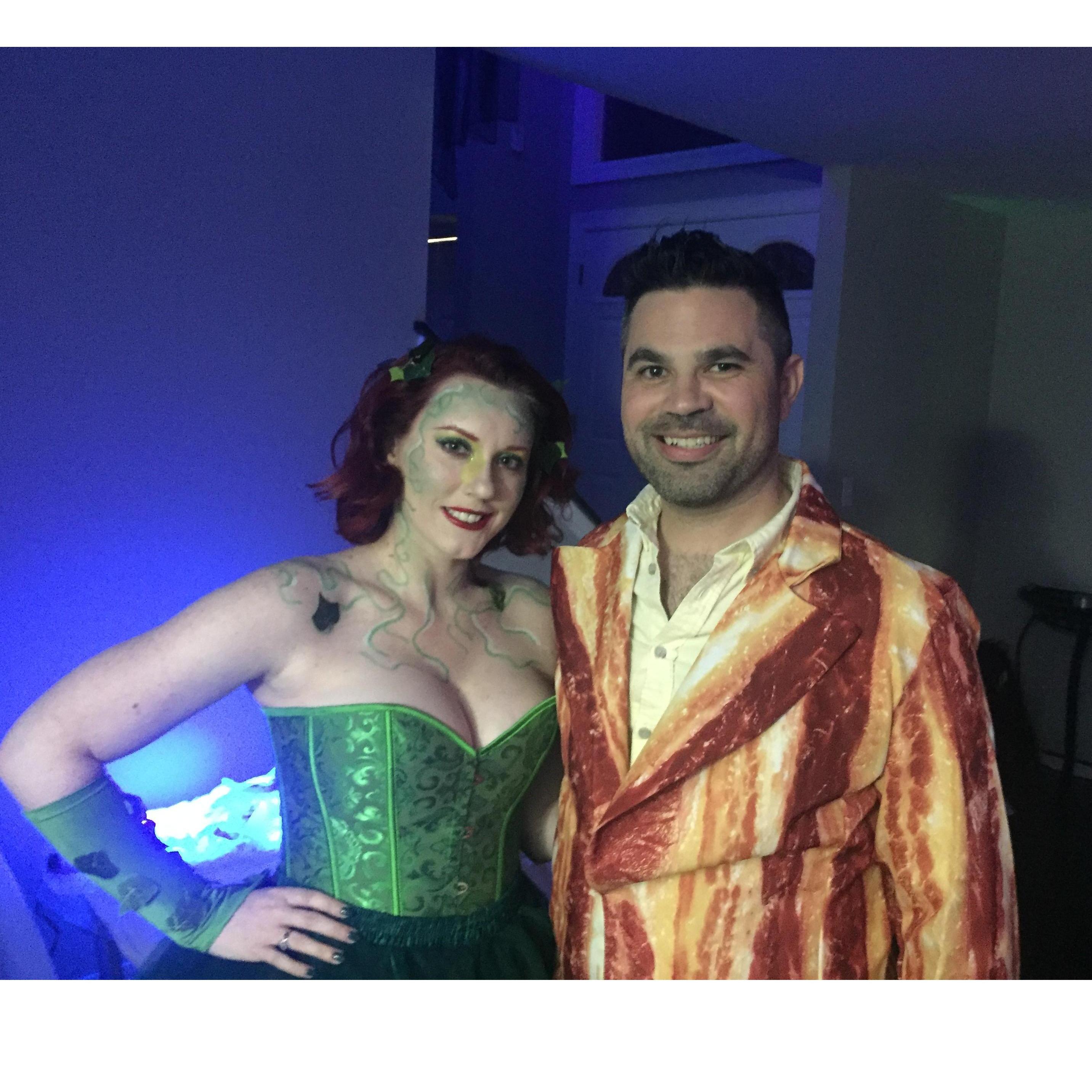 Halloween! Poison Ivy and Bacon.