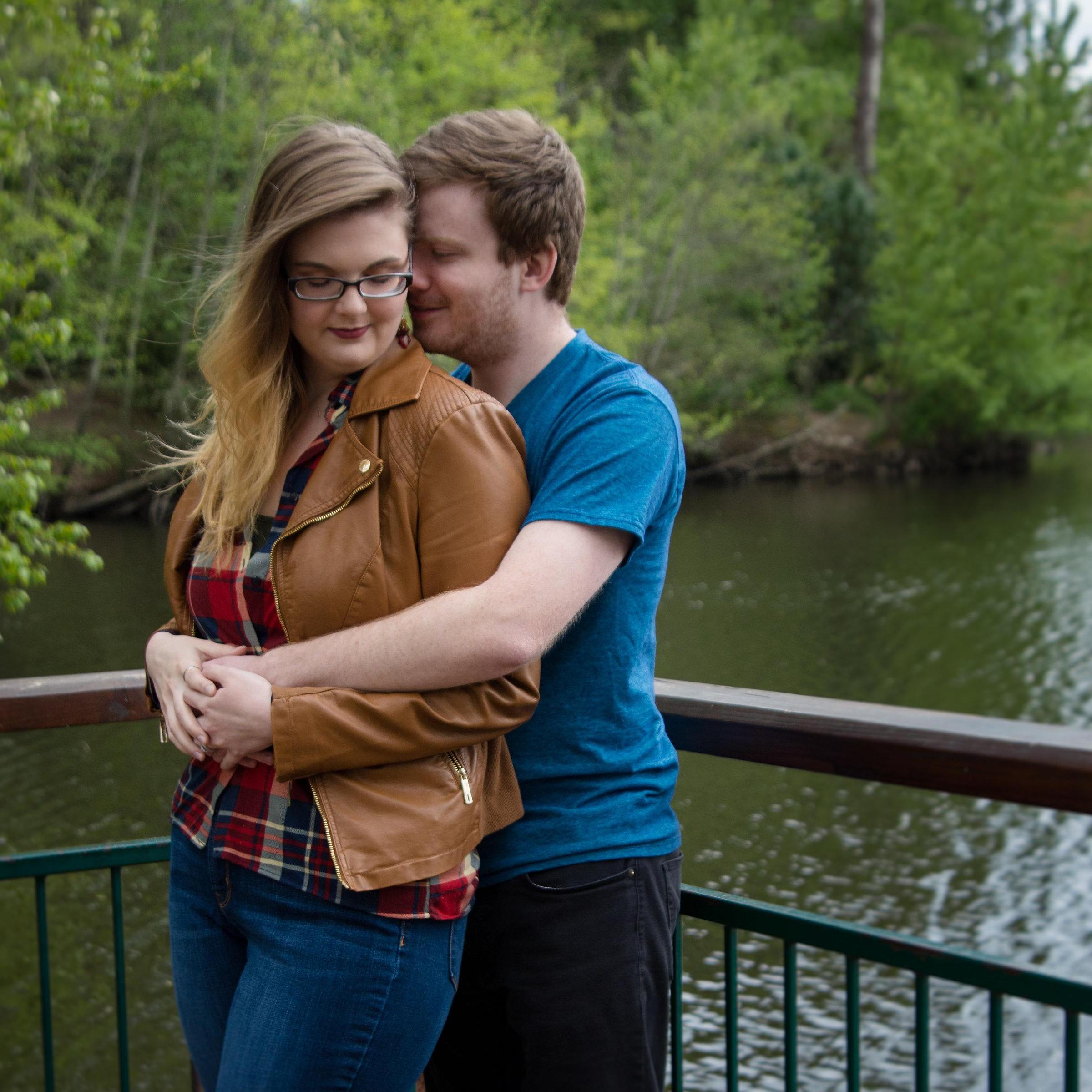 The first place Julia and Greyson went together. They picnicked at a table in the park for lunch.