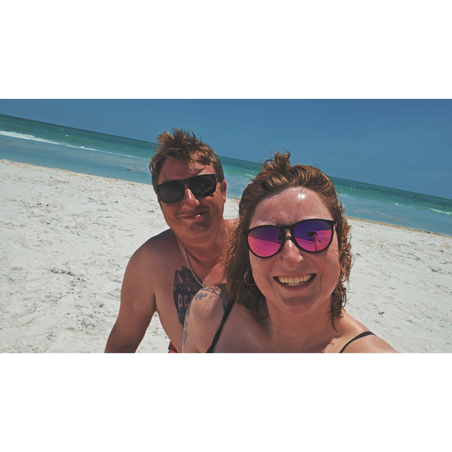 Soaking in the rays at Bean Point Beach on Anna Maria Island, FL