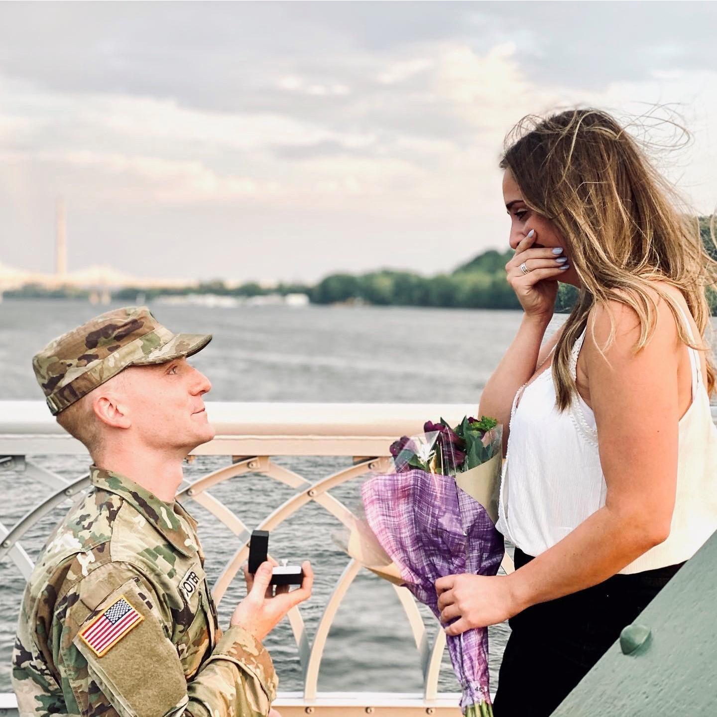 Paul proposing on the Stillwater liftbridge - 8.7.20