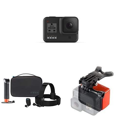 GoPro Hero8 Black Camera Bundle with Adventure Kit (Floating Handle, Casey, Headstrap, Quickclip) and Bite Mount + Floaty
