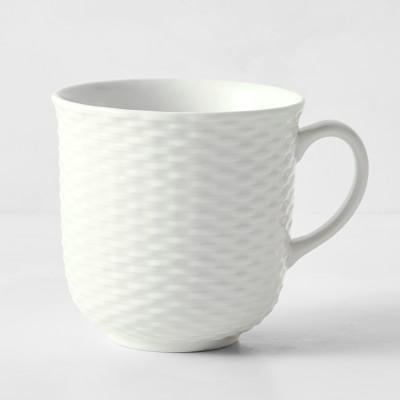 Pillivuyt Basketweave Porcelain Mugs - Set of 4