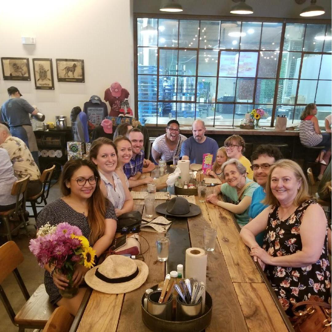Jason surprised Sarah Brady with a family & friends lunch at Lost Forty after he proposed.
(Kim, Annette, Sarah Brady, Jason, Christi, Cody, Evelyn, Jennifer, Irene "Mamo," Brian, & Cynthia)