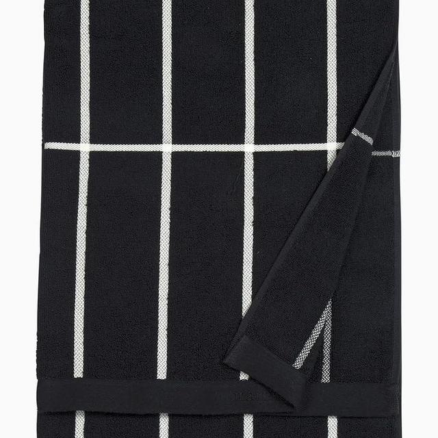 MARIMEKKO Tiiliskivi Terry Cotton Bath Towel – Striped Patterned Bath Towels – 59 in x 28 in