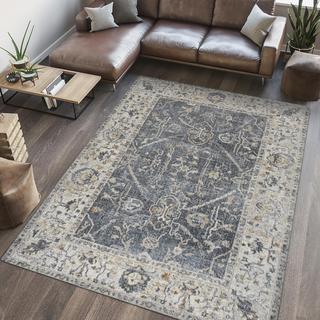 Brandy Rustic Border Low-Pile Area Rug