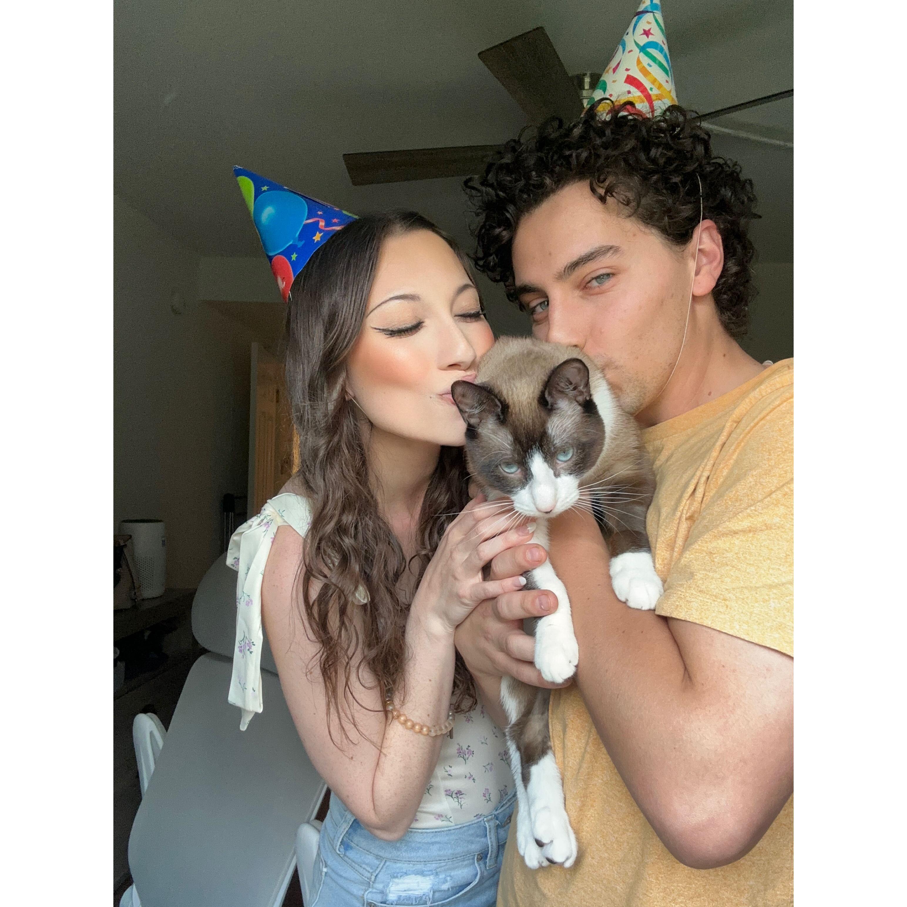 Misu's 1st birthday party...can you tell he's having a great time?