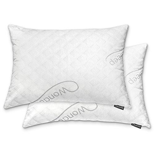 WonderSleep Premium Adjustable Loft [King Size 2-Pack] - Shredded Hypoallergenic Memory Foam Pillow for Home & Hotel Collection + Washable Removable Cooling Bamboo Derived Rayon Cover - 2 Pack King