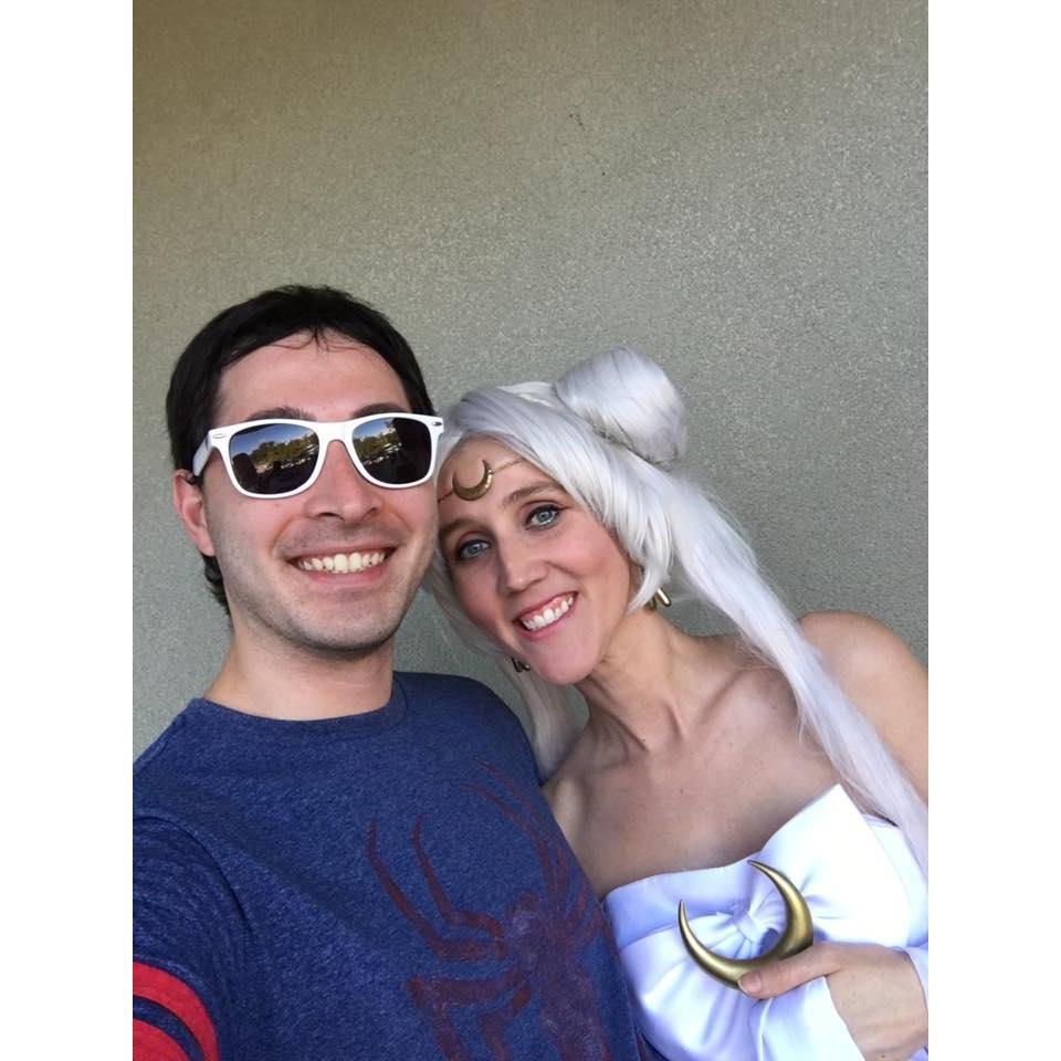 Morgan was a DJ for Mandarin mini con and I was dressed as Queen Serenity
