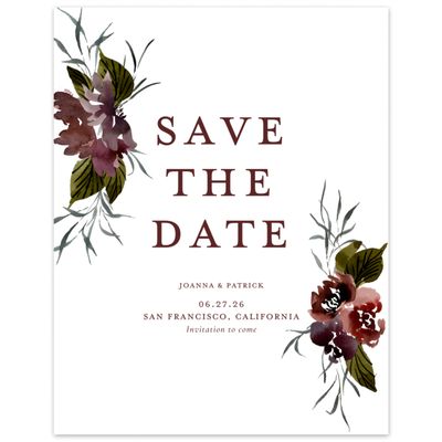 White Wedding Digital Save the Date - Holliston Portrait
