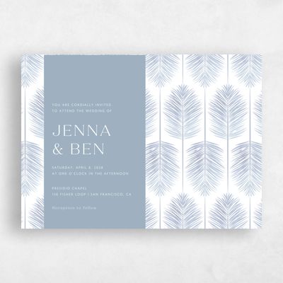 Powder Blue Wedding Invitation - Curacao Landscape