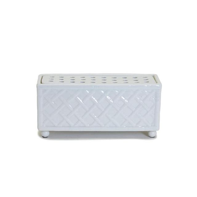 Two's Company Faux Bamboo Rectangle Floral Arranger