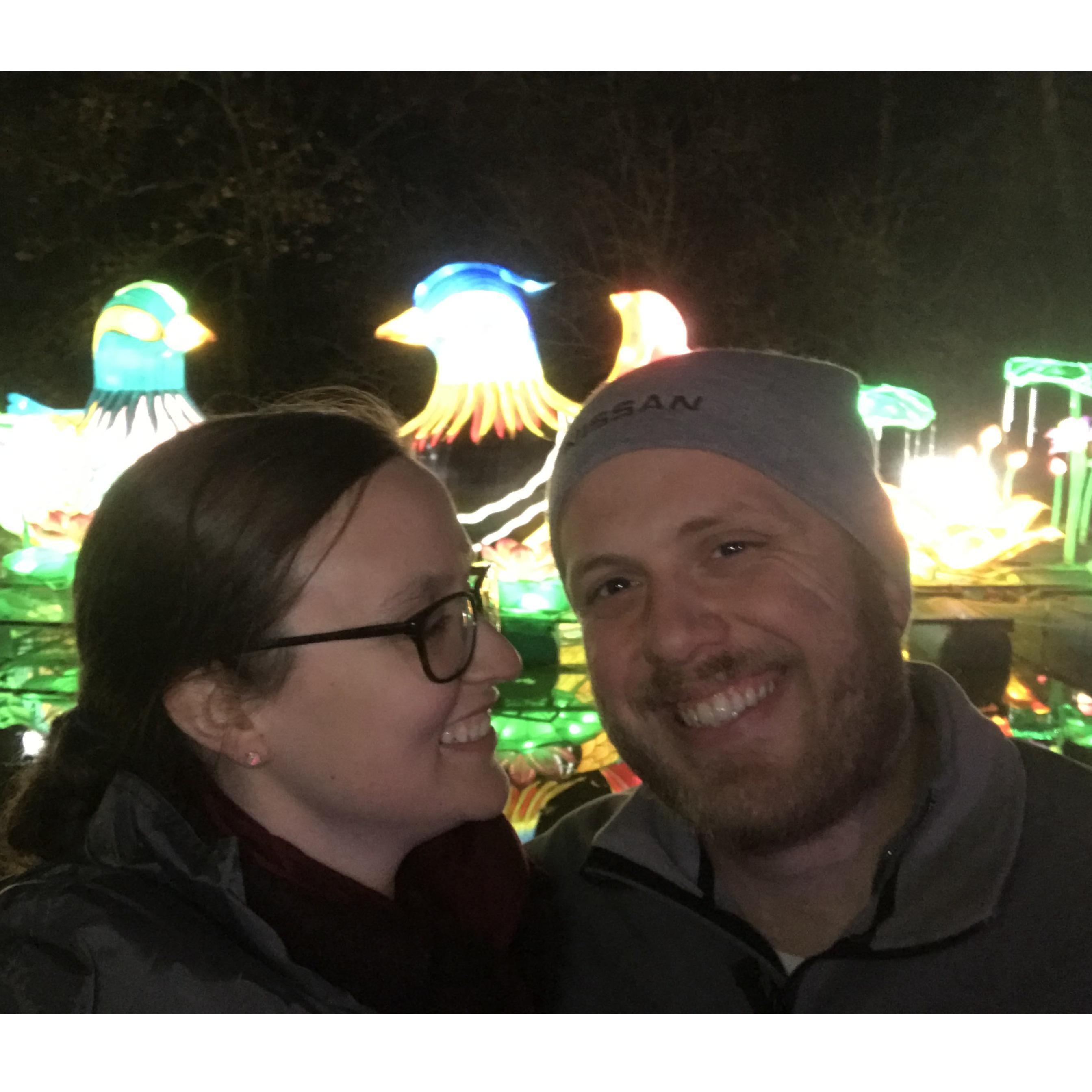 Tim took Forrest to the lantern festival at the Nashville Zoo for their first birthday together!